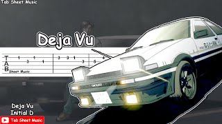 Initial D  Deja Vu Guitar Tutorial [upl. by Sueahccaz660]