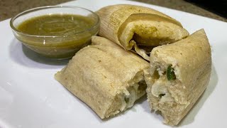 HOW TO MAKE TAMALES DE RAJAS CON QUESO [upl. by Nerty]