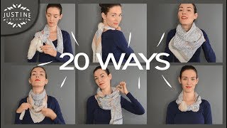 20 ways to wear a scarf  howto tips  Justine Leconte [upl. by Alten438]