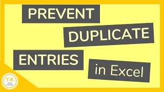 Prevent Duplicate Entries in Excel  Tutorial [upl. by Sugirdor]