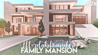 Affordable Modern Family Mansion  Bloxburg Build [upl. by Tsnre]