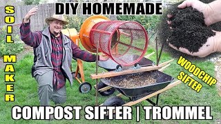 How To Build An Automatic Compost Sifter  Trommel Using A Cement Mixer amp Trash Can [upl. by Marcelia]