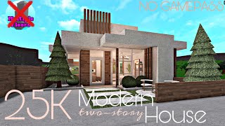 BLOXBURG 25K MODERN TWO STORY HOUSE  NOGAMEPASS [upl. by Hilario58]