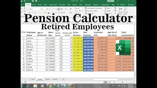 Pension and commutation Calculator in Excel For Retired Employees [upl. by Almeria]