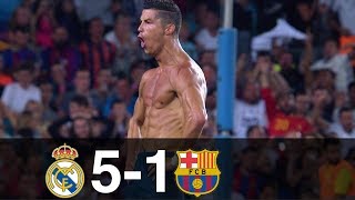 Real Madrid vs Barcelona 51 Goals amp Highlights w English Commentary Spanish Supercup 2017 HD 1080p [upl. by Garceau]