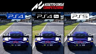 Assetto Corsa Competizione Graphics Comparison PS5PS4 ProPS4PC [upl. by Halvaard]