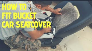 HOW TO INSTALL FIT BUCKET CAR🚗 SEATCOVERSKIN FIT CAR SEATCOVER [upl. by Odraner]