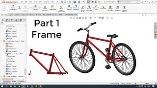 Solidworks Tutorial  How to Make a Bicycle Design Part 1  Frame [upl. by Aeht]