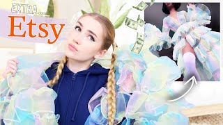 A VERY EXTRA ETSY HAUL  crazy clothing amp great quality [upl. by Akehsyt]