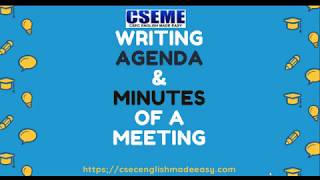 Writing Agendas and Minutes of a Meeting [upl. by Mishaan]