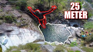 Klippenspringen in der Schweiz Sprünge aus 25 Metern  18 Meter EinhornSlide  Schweiz Trip pt 1 [upl. by Eoz140]