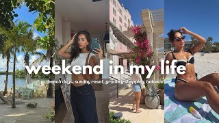 WEEKEND IN MY LIFE VLOG florida edition  beach days workouts sunday reset food shop [upl. by Yentyrb648]