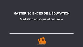 Présentation Master médiation artistique et culturelle [upl. by Willtrude758]