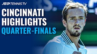 Tsitsipas vs AugerAliassime Medvedev Zverev Eye Semis  Cincinnati 2021 QuarterFinals Highlights [upl. by Annelak]