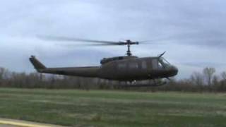 UH1H Huey startup and flyby [upl. by Einapets]