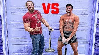 PAINFUL GRIP STRENGTH GAUNTLET VS JUJIMUFU  Bodybuilder VS Bodybuilder Grip Challenge [upl. by Des]