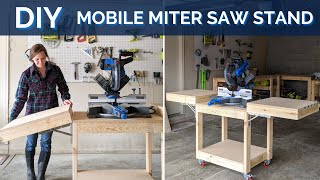 How to Build a DIY Mobile Miter Saw Stand [upl. by Ennaillij]