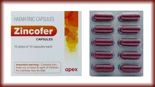 Zincofer Capsule BenifitDose  All Details  Haematinic Capsule Uses [upl. by Longawa176]