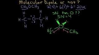 Molecular Dipole Moment Example 3 dimethyl ether CH3OCH3 [upl. by Ailec311]