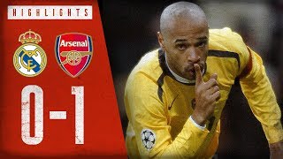 HENRY ON FIRE  Real Madrid 01 Arsenal  Champions League highlights  Feb 21 2006 [upl. by Tanney]