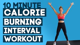 10 Min Calorie Burning Interval Workout NO EQUIPMENT  NO JUMPING [upl. by Eelah529]