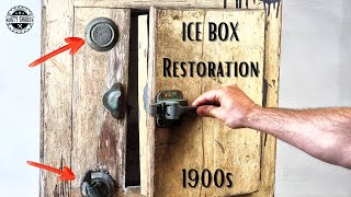 Primitive Fridge Restoration  Early 1900s Ice Box [upl. by Dogs993]