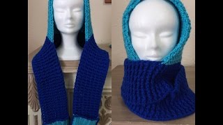 Tuto écharpe avec capuche et poches au crochet [upl. by Hcire]