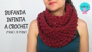 Tutorial bufanda infinita a crochet [upl. by Annek]