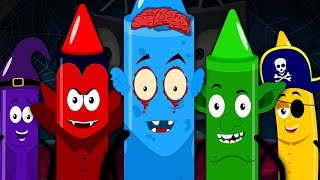 five little crayons  scary rhymes  halloween song  nursery rhymes  kids songs [upl. by Bonacci]