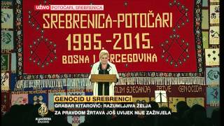 Kolinda GrabarKitarović na obilježavanju godišnjice genocida u Srebrenici [upl. by Chicky71]