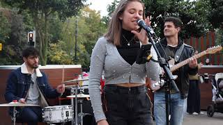 INCREDIBLE STREET PERFORMERS  Isnt She LovelyStevie Wonder Allie Sherlock amp The3Busketeers cover [upl. by Yenruoc]