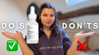 HOW TO PROPERLY USE THE ORDINARY NIACINAMIDE SERUM  Dos and Donts [upl. by Oinotla]