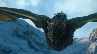 Game of Thrones 8x01  Jon Rides Rhaegal [upl. by Nosraep]