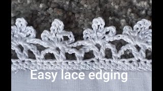 CROCHET LACE EDGING  VERY EASY [upl. by Loftis]