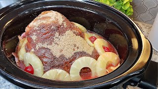 Pineapple Ham Recipe  EASY Slow Cooker Ham Recipe  Simply Mama Cooks [upl. by Aiynat]