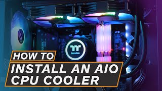 How to INSTALL a CPU AIO Water Cooler  Thermaltake Water 30 ARGB CPU Cooler [upl. by Luttrell]