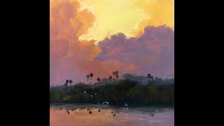 Landscape Painting in Acrylics Learn Optical Blending [upl. by Tezil]