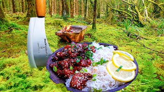 Lemon Crunchy Chicken cooked in the middle of the forest ASMR cooking NO TALK [upl. by Attelrak713]