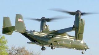 US Presidential Helicopter Squadron MV22 Osprey LandingTakeoff [upl. by Barri87]