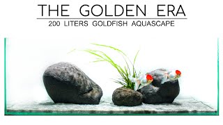 Aquascaping Goldfish Aquarium  THE GOLDEN ERA minimalism [upl. by Ialocin]