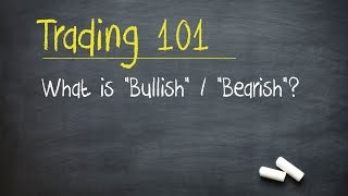 Trading 101 What is quotBullishquot  quotBearishquot [upl. by Fielding84]