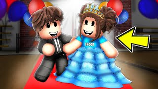 Baby Brooks FIRST SCHOOL DANCE In Roblox Brookhaven [upl. by Gainer]