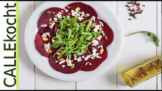 Rote Bete Carpaccio vmit Feta Sommerliches Rezept und Vorspeise [upl. by Liane291]