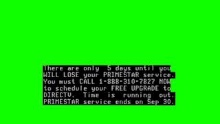 PrimeStar Expiration Notice Green Screen [upl. by Arlan]