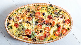 Baked Vegetarian Mediterranean Frittata Recipe  EatSimpleFoodcom [upl. by Ecyal]