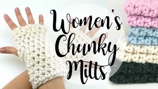 How To Crochet Womens Chunky Mitts Episode 368 [upl. by Naara]