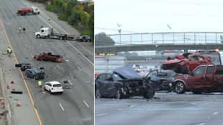 3 killed 5 injured in Bay Area Highway 101 chainreaction crash CHP says [upl. by Mosby]