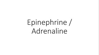 Epinephrine  Adrenaline  Pharmacology [upl. by Donia]