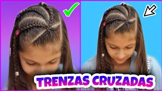 🚨 TRENZAS PEGADAS fáciles de hacer 👧  Easy hairstyles 🦄 WILVITA 💕 [upl. by Esidnac625]