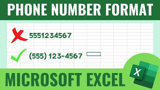 CUSTOM FORMATTING OF PHONE NUMBERS IN MICROSOFT EXCEL [upl. by Llecrep]